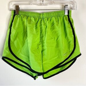Nike Womens Dri-Fit Running Shorts Sz S Neon Green Lined Waist Pocket Sporty